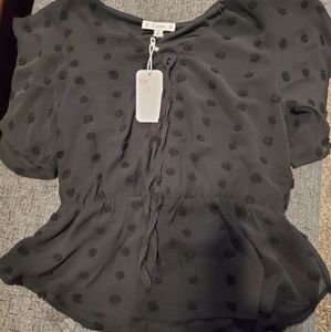 Black Swiss Dot Shirt